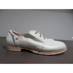 Ahnu Emery Shoes Womens Size 8 White Leather Lace Up Casual Comfort AF2524